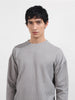 Men's Grey Boxy Fit Textured Casual T-Shirt
