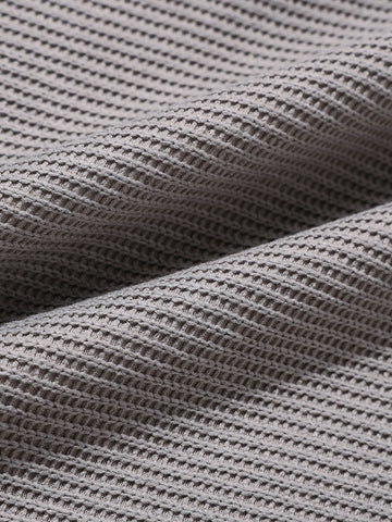 Men's Grey Boxy Fit Textured Casual T-Shirt