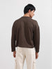 Men's Brown Boxy Fit Textured Casual T-Shirt