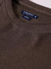 Men's Brown Boxy Fit Textured Casual T-Shirt