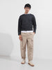 Men's Grey Boxy Fit Textured Casual T-Shirt