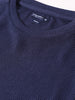 Men's Navy Blue Boxy Fit Textured Casual T-Shirt