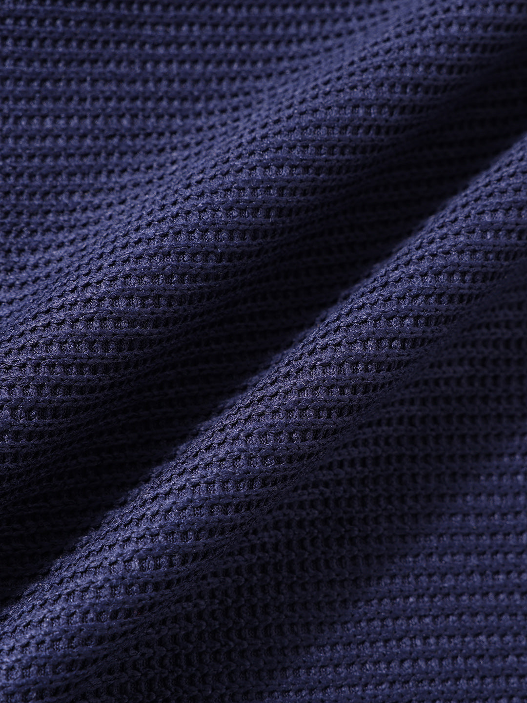 Men's Navy Blue Boxy Fit Textured Casual T-Shirt