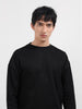 Men's Black Boxy Fit Textured Casual T-Shirt