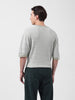 Men's Green Oversized Fit Textured Flat Knit Polo Collar T-Shirt