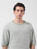 Men's Green Oversized Fit Textured Flat Knit Polo Collar T-Shirt