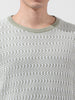 Men's Green Oversized Fit Textured Flat Knit Polo Collar T-Shirt