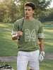 Men's Green Oversized Fit Textured Flat Knit Crew Neck T-Shirt