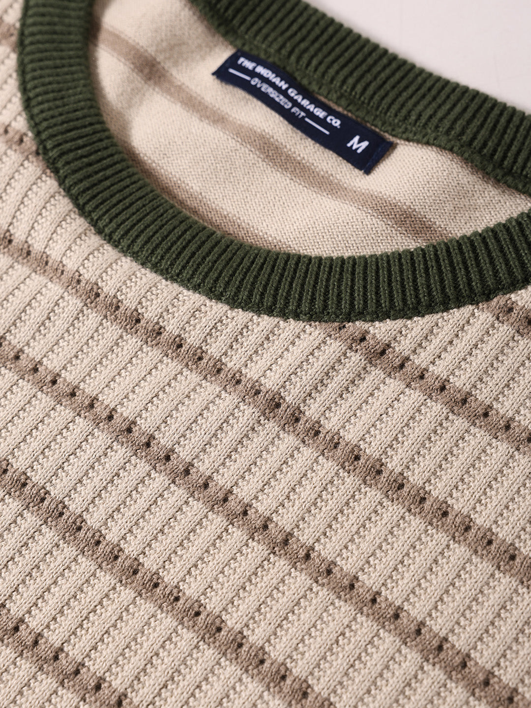 Men's Fawn Oversized Fit Textured Flat Knit T-Shirt