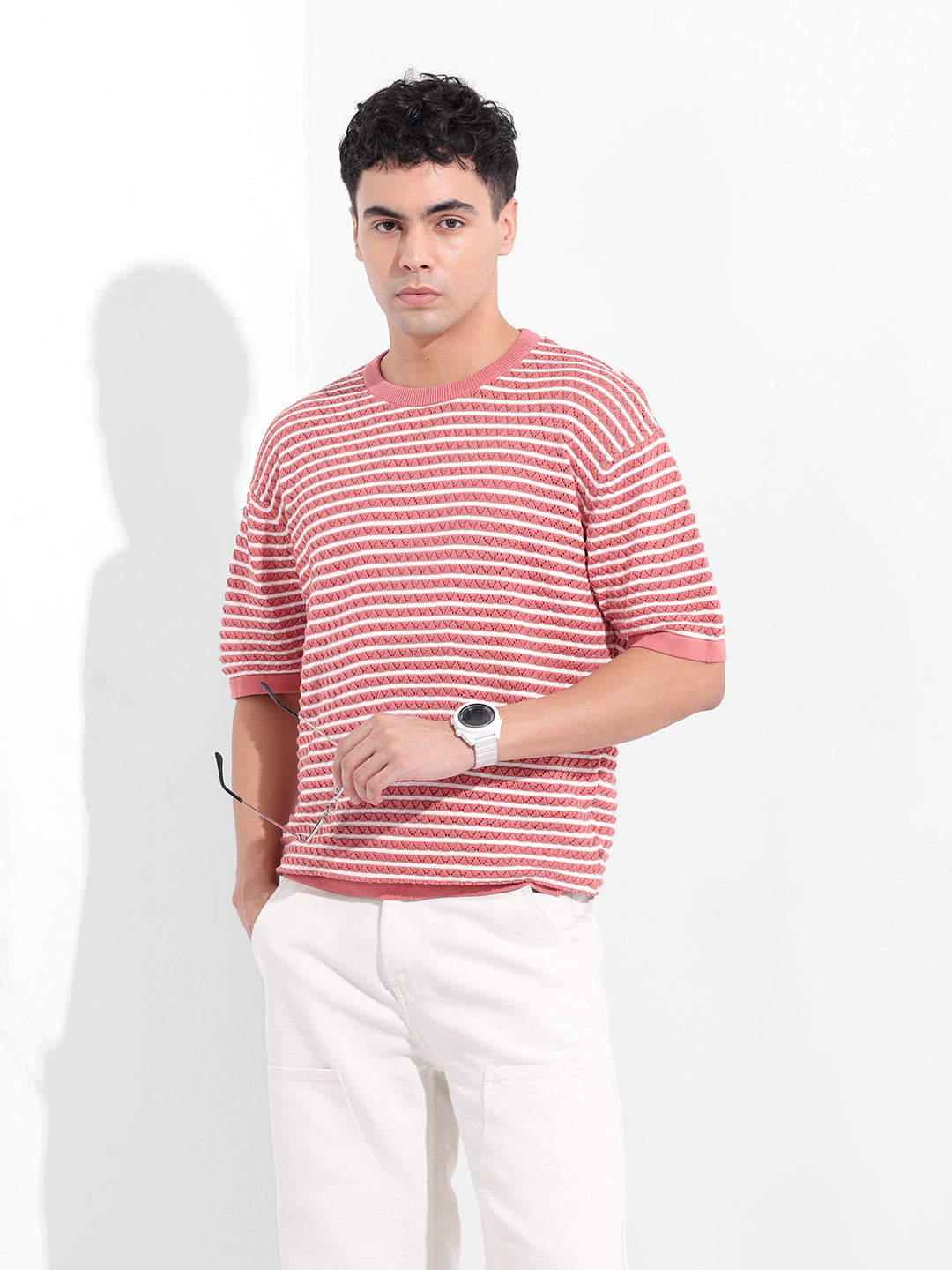 Men's Pink Oversized Polo Power T-Shirt