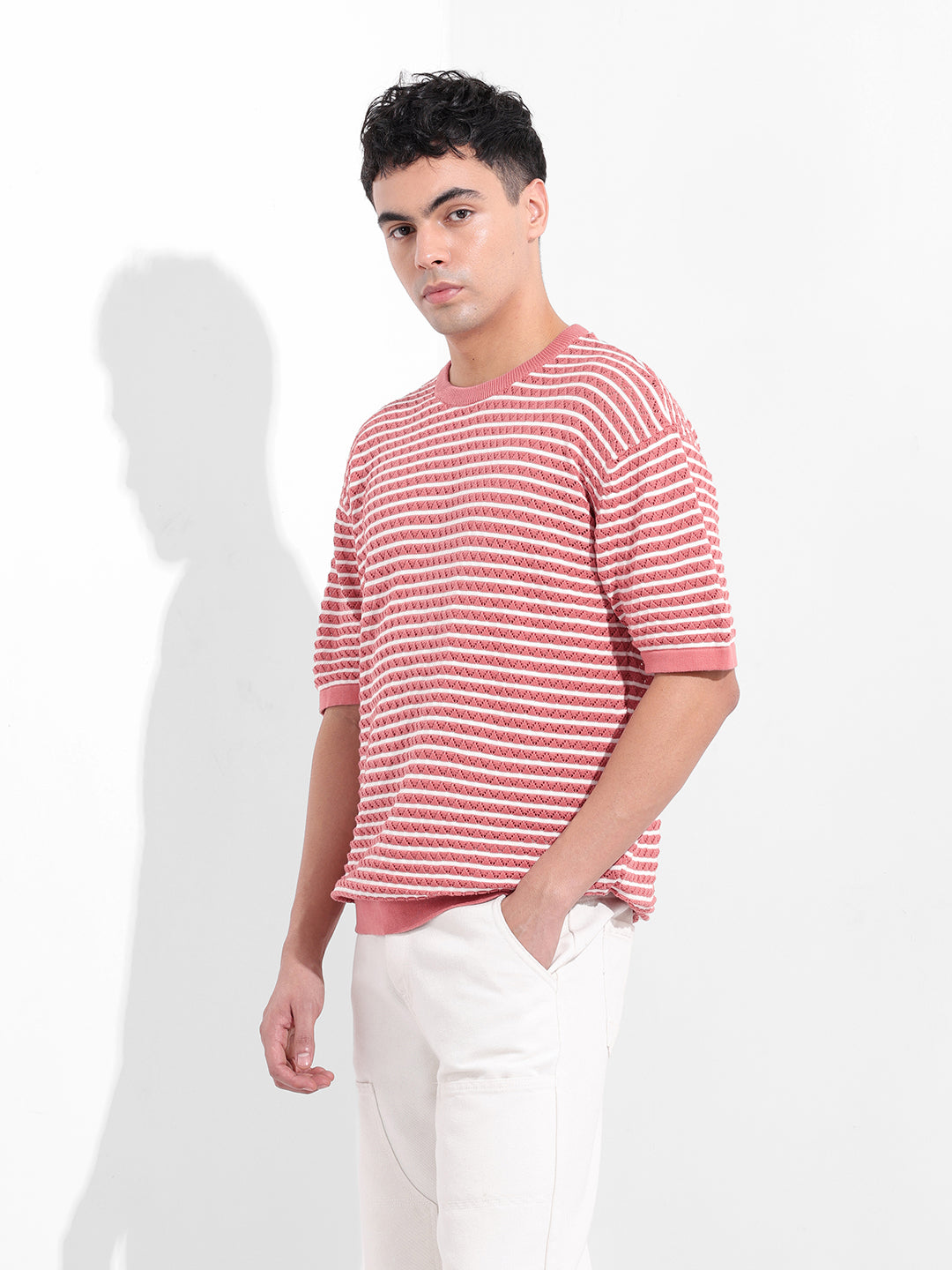 Men's Pink Oversized Polo Power T-Shirt