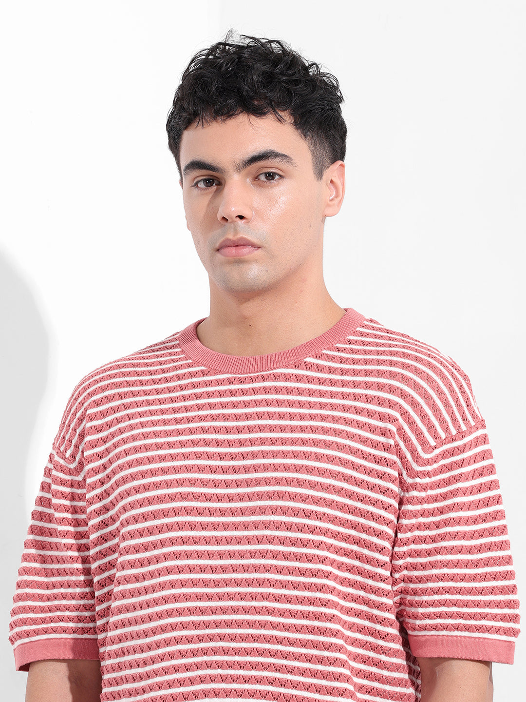 Men's Pink Oversized Polo Power T-Shirt