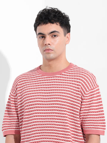Men's Pink Oversized Polo Power T-Shirt