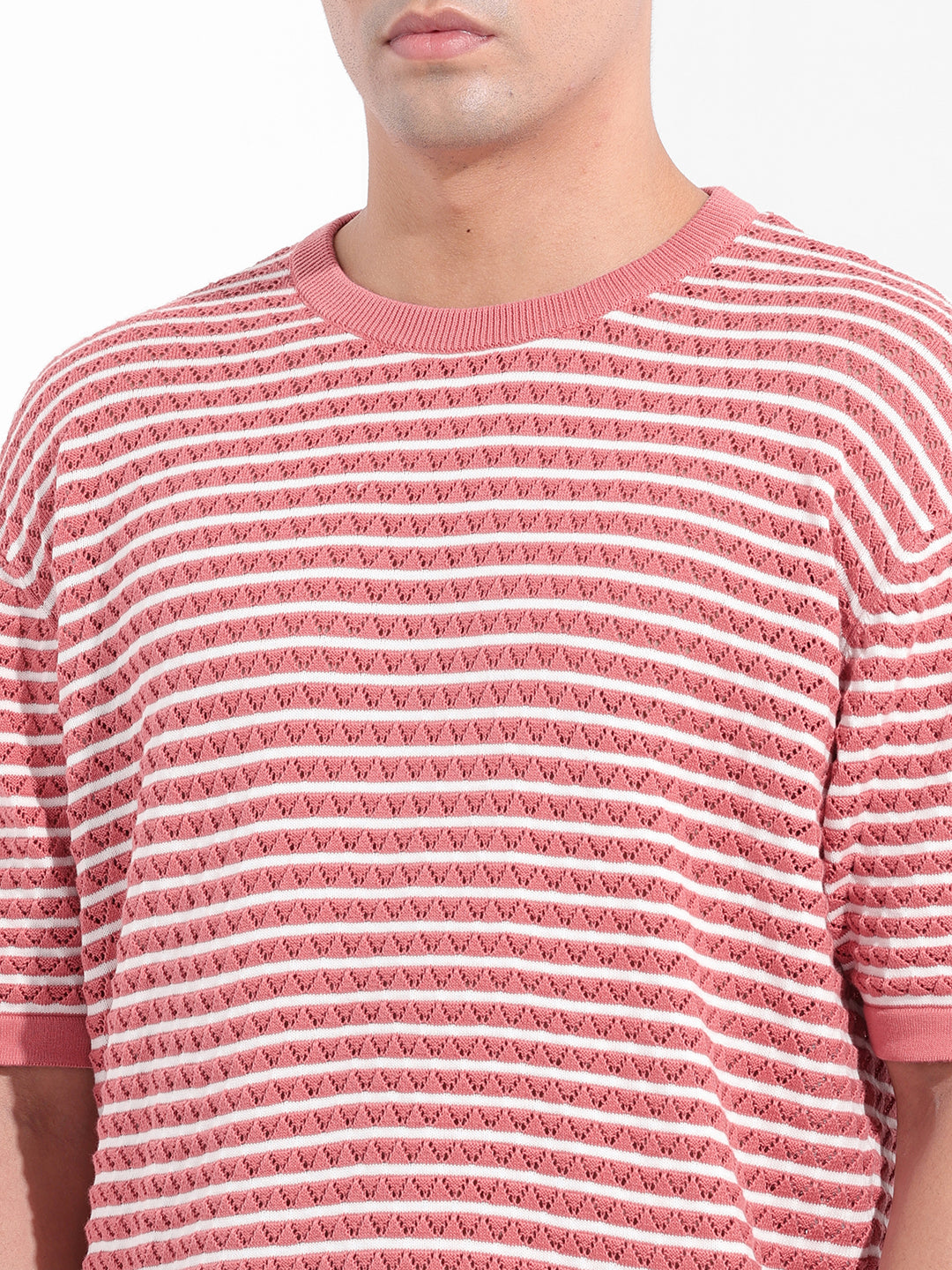 Men's Pink Oversized Polo Power T-Shirt