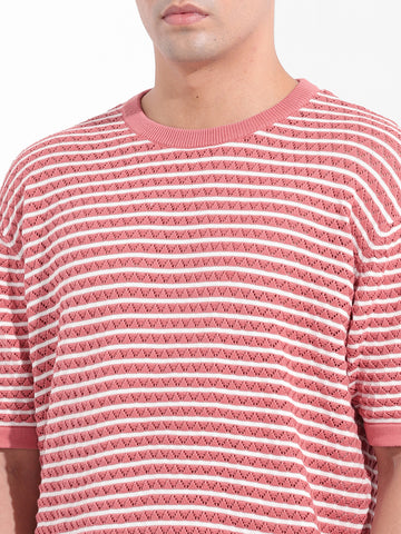 Men's Pink Oversized Polo Power T-Shirt