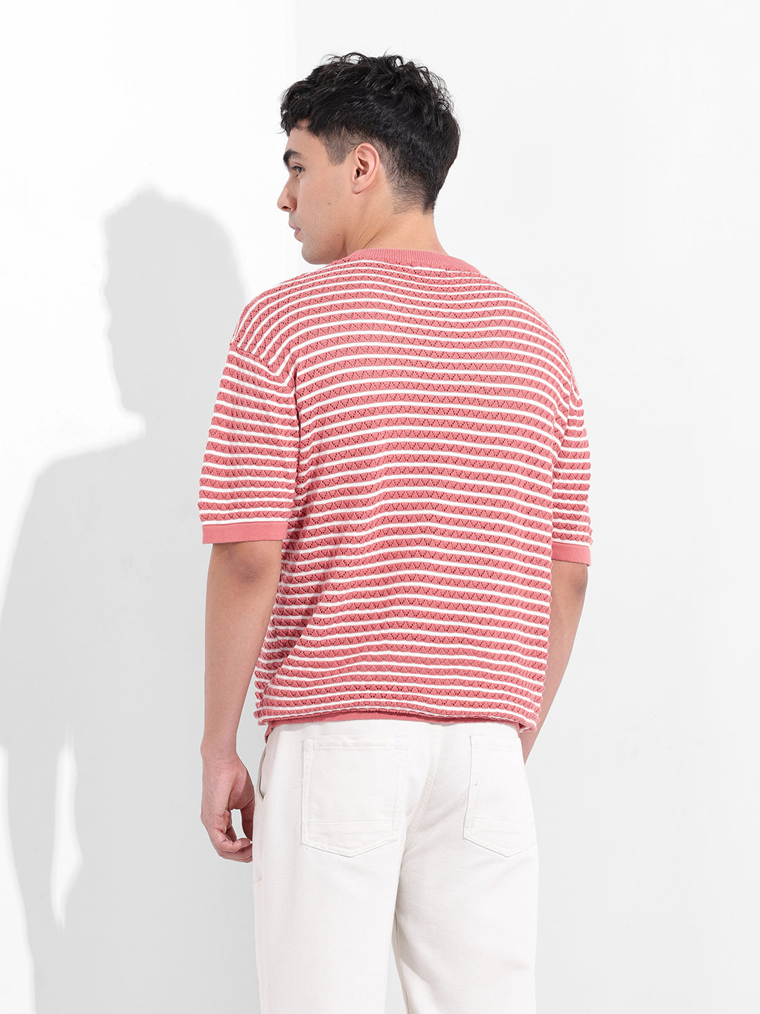 Men's Pink Oversized Polo Power T-Shirt