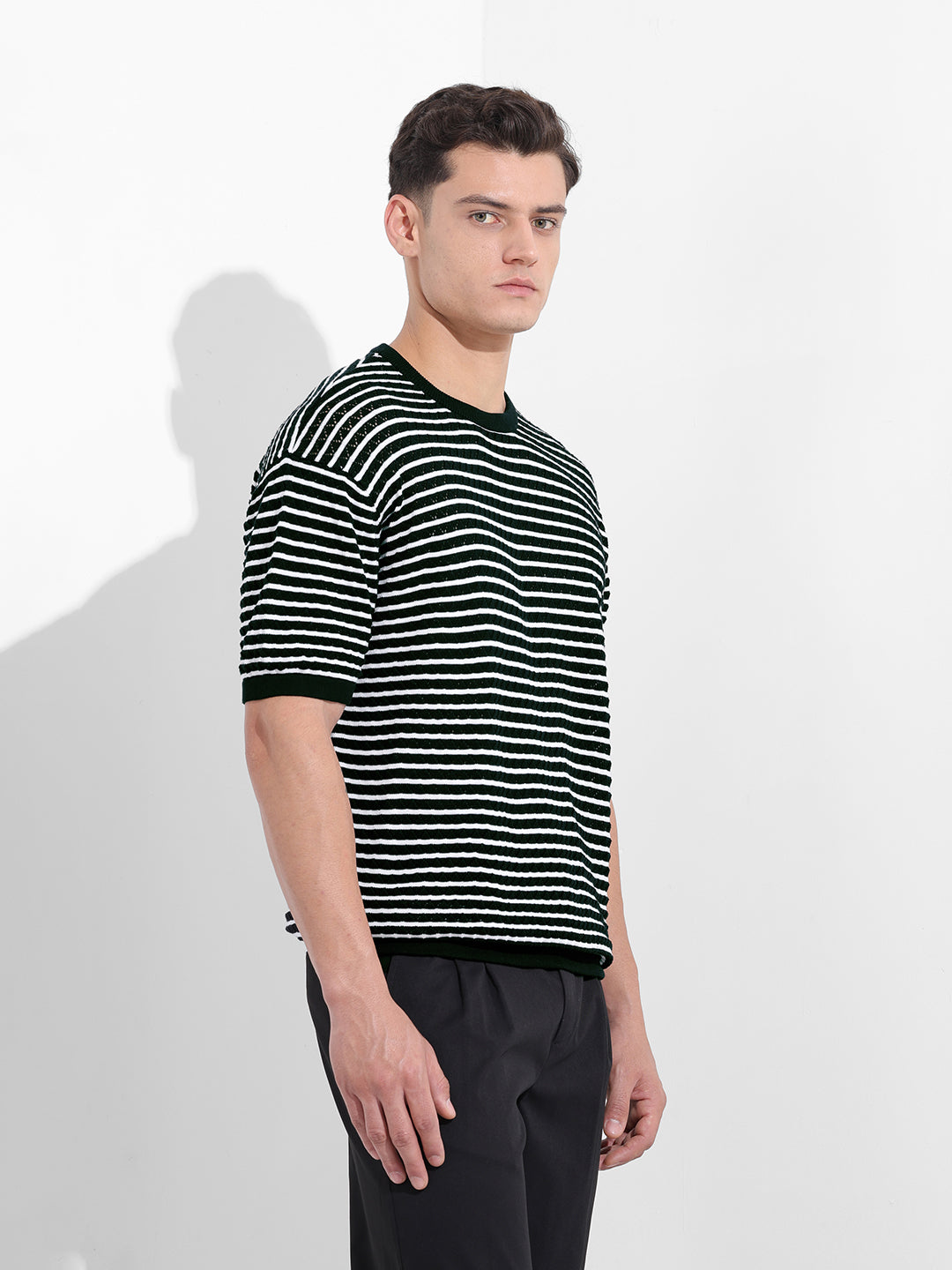Men's Black Oversized Fit Polo Power T-Shirt