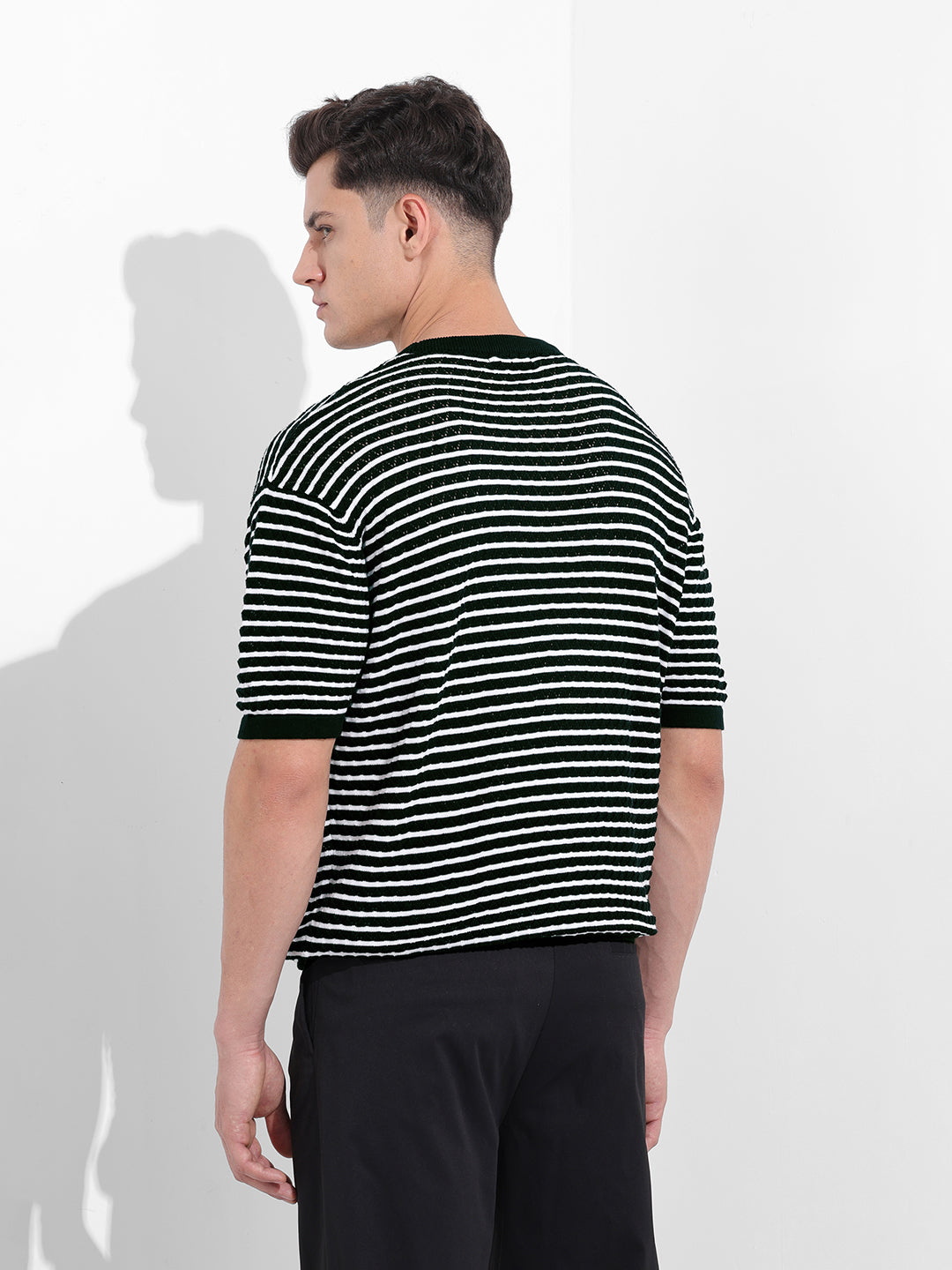 Men's Black Oversized Fit Polo Power T-Shirt
