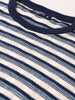 Men's Navy Blue Oversized Fit Striped Flat Knit T-Shirt