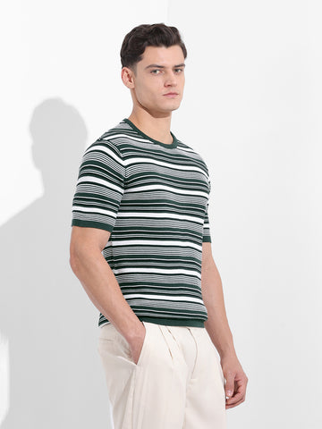 Men's Green Slim Fit Old Money T-Shirt