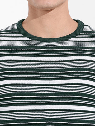 Men's Green Slim Fit Old Money T-Shirt