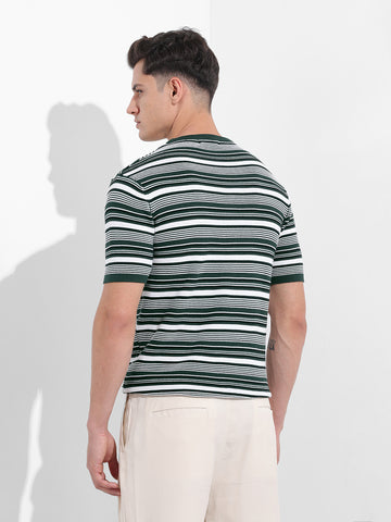 Men's Green Slim Fit Old Money T-Shirt