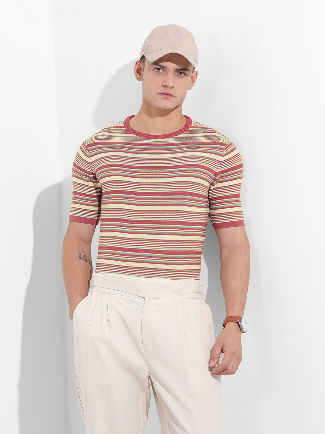 Men's Rust Slim Fit Old Money T-Shirt