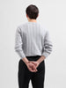 Men's Grey Slim Fit Textured Flat Knit Crew Neck T-Shirt
