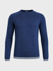 Men's Navy Blue Slim Fit Solid Flat Knit T-Shirt