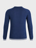 Men's Navy Blue Slim Fit Solid Flat Knit T-Shirt