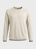 Men's Cream Slim Fit Textured Flat Knit T-Shirt