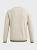Men's Cream Slim Fit Textured Flat Knit T-Shirt