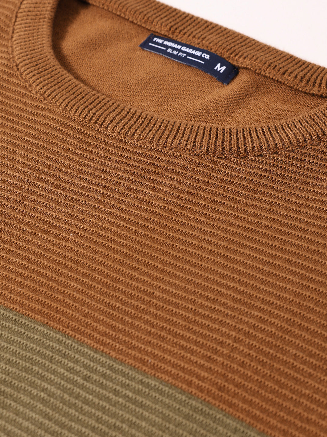 Men's Blue Slim Fit Flat Knit T-Shirt