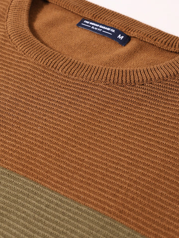 Men's Blue Slim Fit Flat Knit T-Shirt