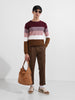 Men's Maroon Slim Fit Solid Flat Knit T-Shirt