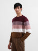 Men's Maroon Slim Fit Solid Flat Knit T-Shirt