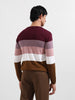 Men's Maroon Slim Fit Solid Flat Knit T-Shirt