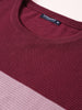 Men's Maroon Slim Fit Solid Flat Knit T-Shirt