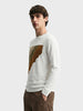 Men's White Slim Fit Solid Flat Knit T-Shirt