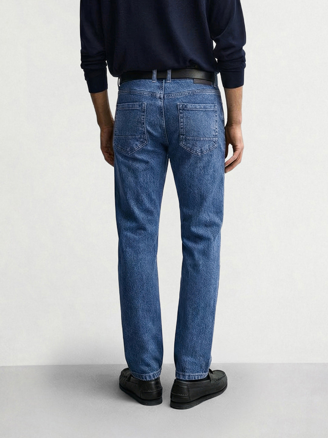 Men's Blue Slim Fit Solid Casual Jeans