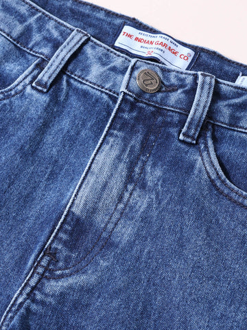 Men's Blue Slim Fit Solid Casual Jeans