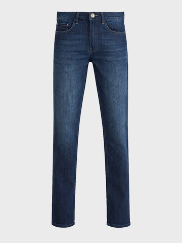 Men's Blue Slim Fit Solid Casual Jeans
