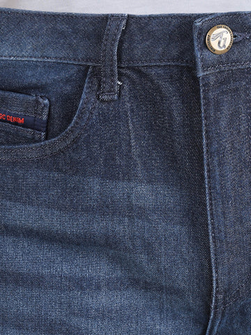 Men's Blue Slim Fit Solid Casual Jeans