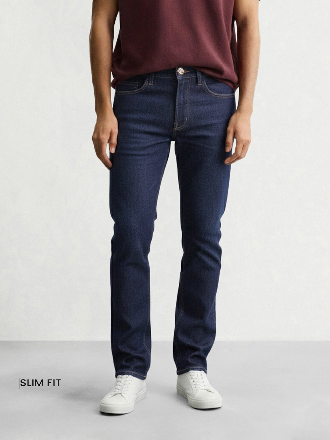 Men's Blue Slim Fit Solid Casual Jeans
