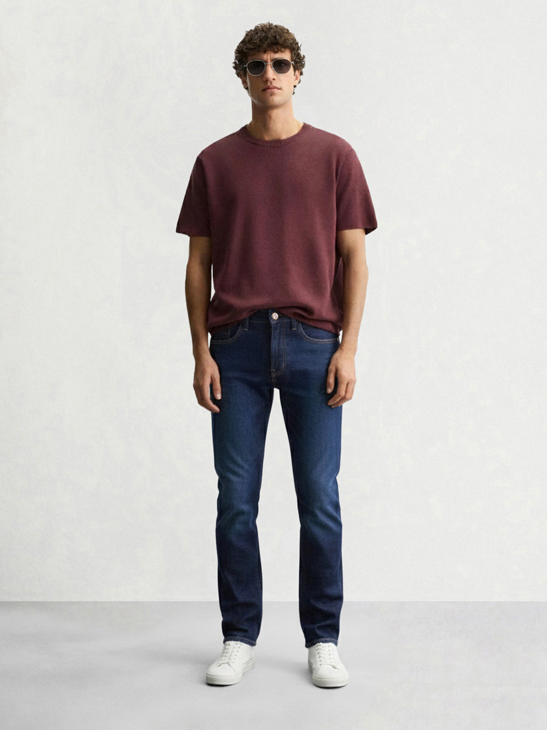 Men's Blue Slim Fit Solid Casual Jeans