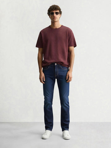 Men's Blue Slim Fit Solid Casual Jeans