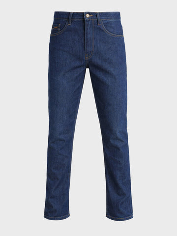 Men's Blue Slim Fit Solid Casual Jeans