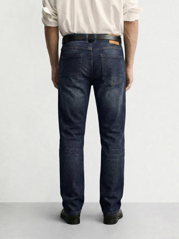 Men's Blue Slim Fit Solid Casual Jeans
