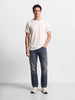 Men's Blue Vintage Straight Fit Solid Casual Jeans
