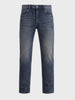 Men's Blue Vintage Straight Fit Solid Casual Jeans
